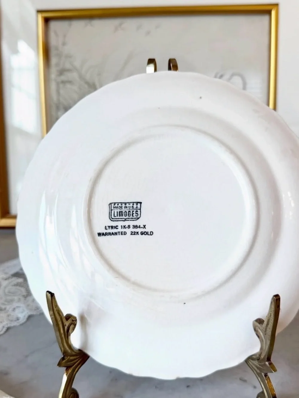 Vintage Floral Gold-Trim Limoges Plate & Goldcastle Teacup